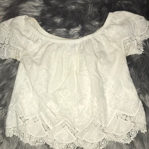 White off the shoulder top